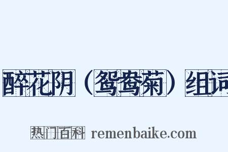 醉花阴（鸳鸯菊）组词是什么意思的图片